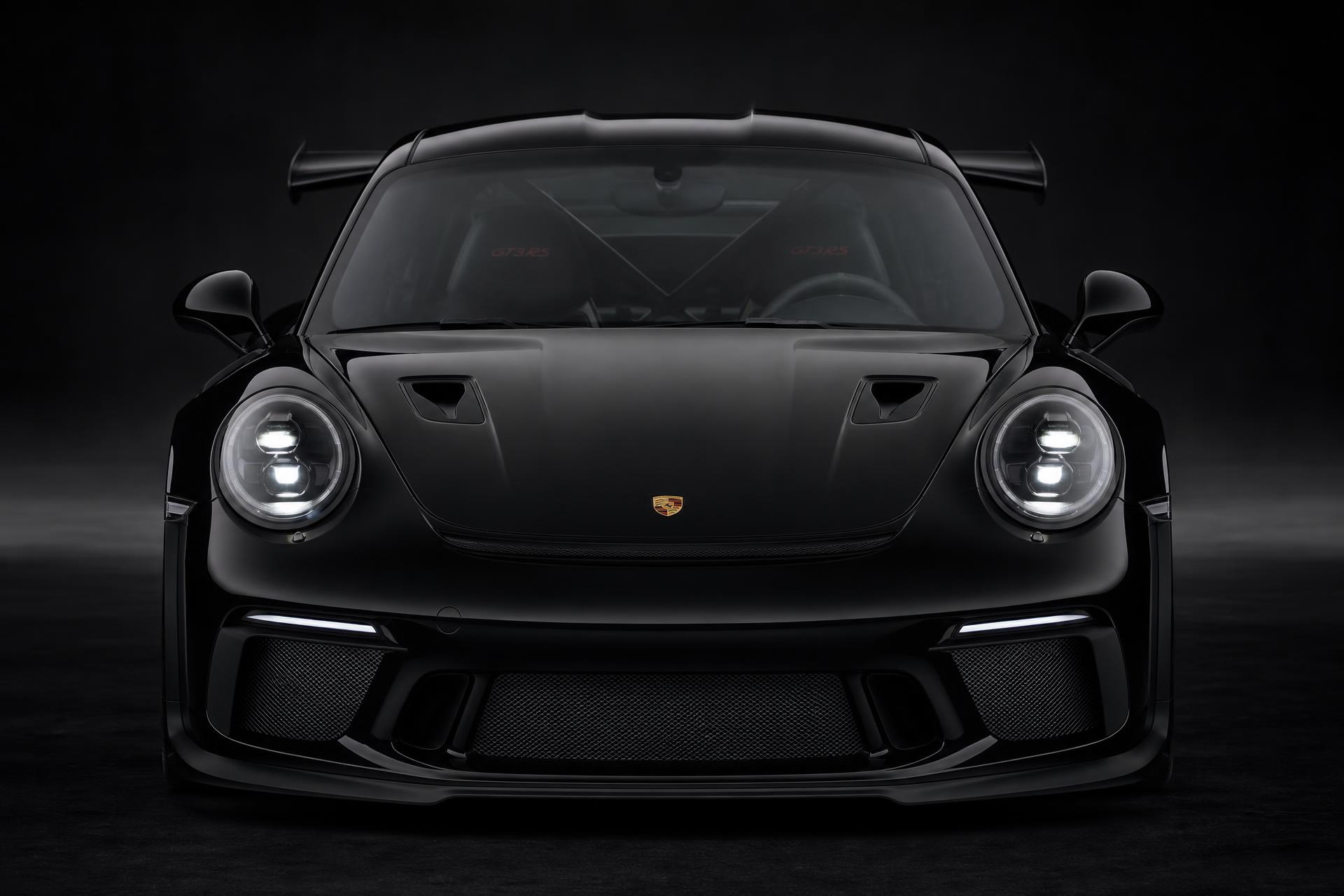 Black Porsche 911 GT3 RS, front view